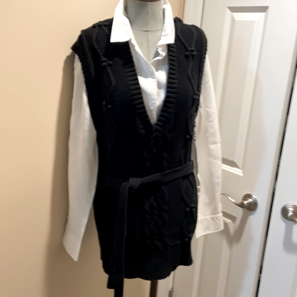 Ann Taylor Loft Tunic Sweater Vest XL Black
